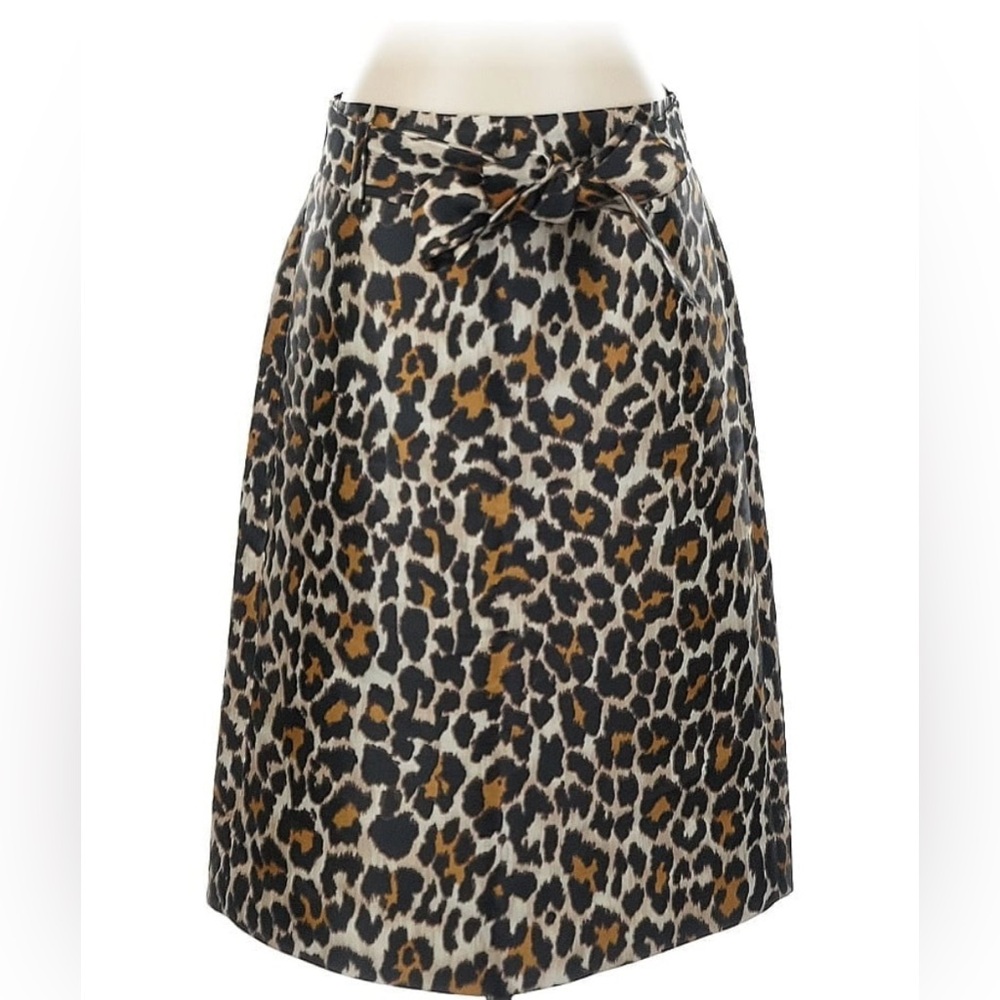 J. Crew Leopard Print A-Line Skirt